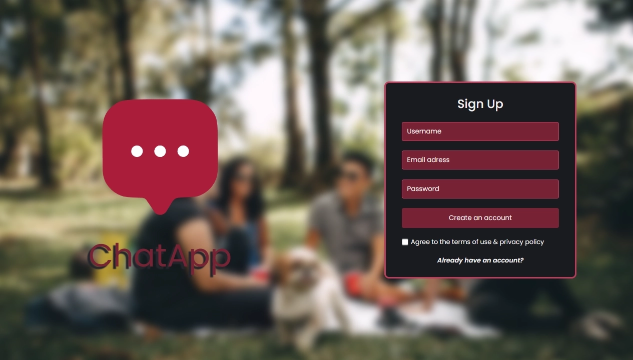 Real-time Chat canlı site ekran görüntüsü